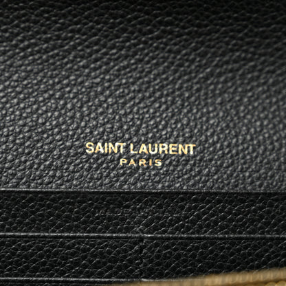 Saint Laurent Calfskin Monogram Large Flap Wallet Black 6 of 9