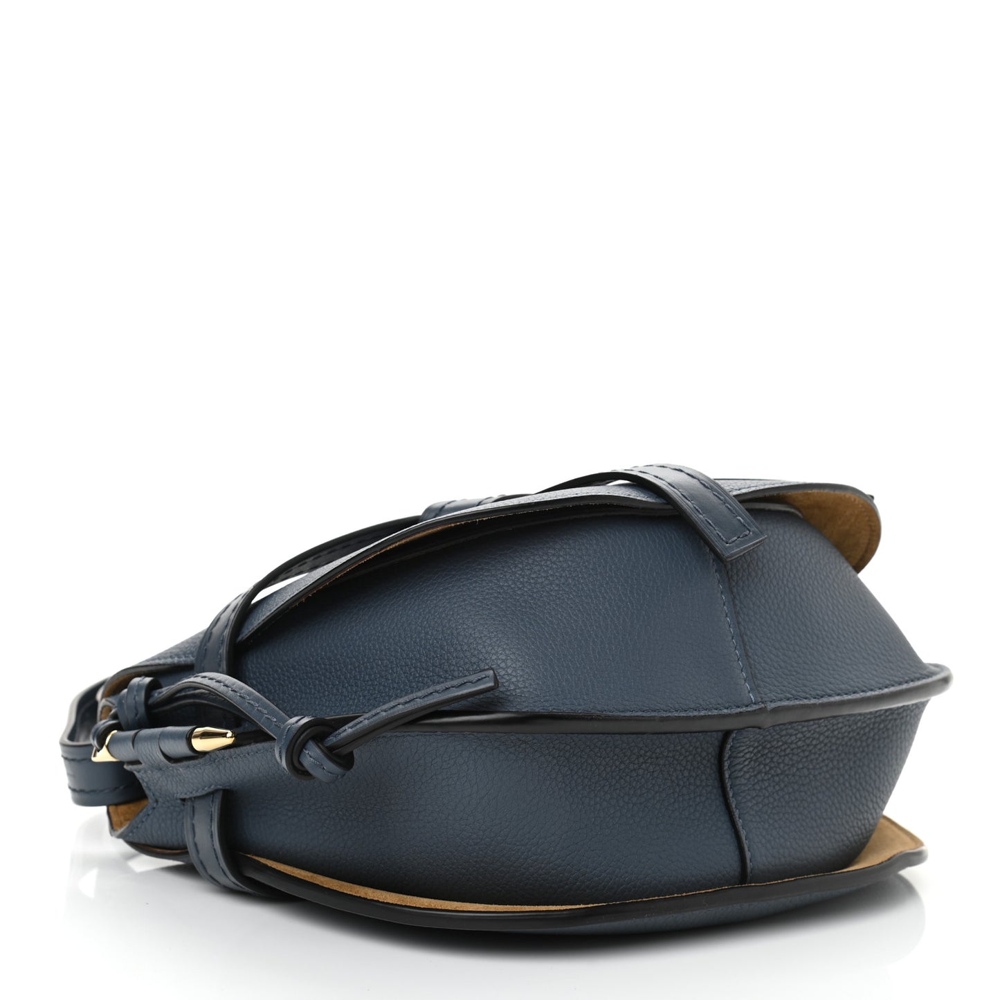 Grained Calfskin Small Gate Crossbody Bag Steel Blue