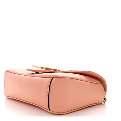 Gucci Calfskin Vertical Ring Matelasse Small GG Marmont Shoulder Bag Peachy Chic 10 of 11