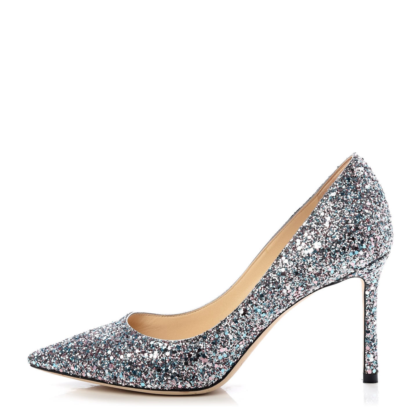 Glitter Pointy Toe Romy 85 Pumps 37.5 Bubblegum Mix