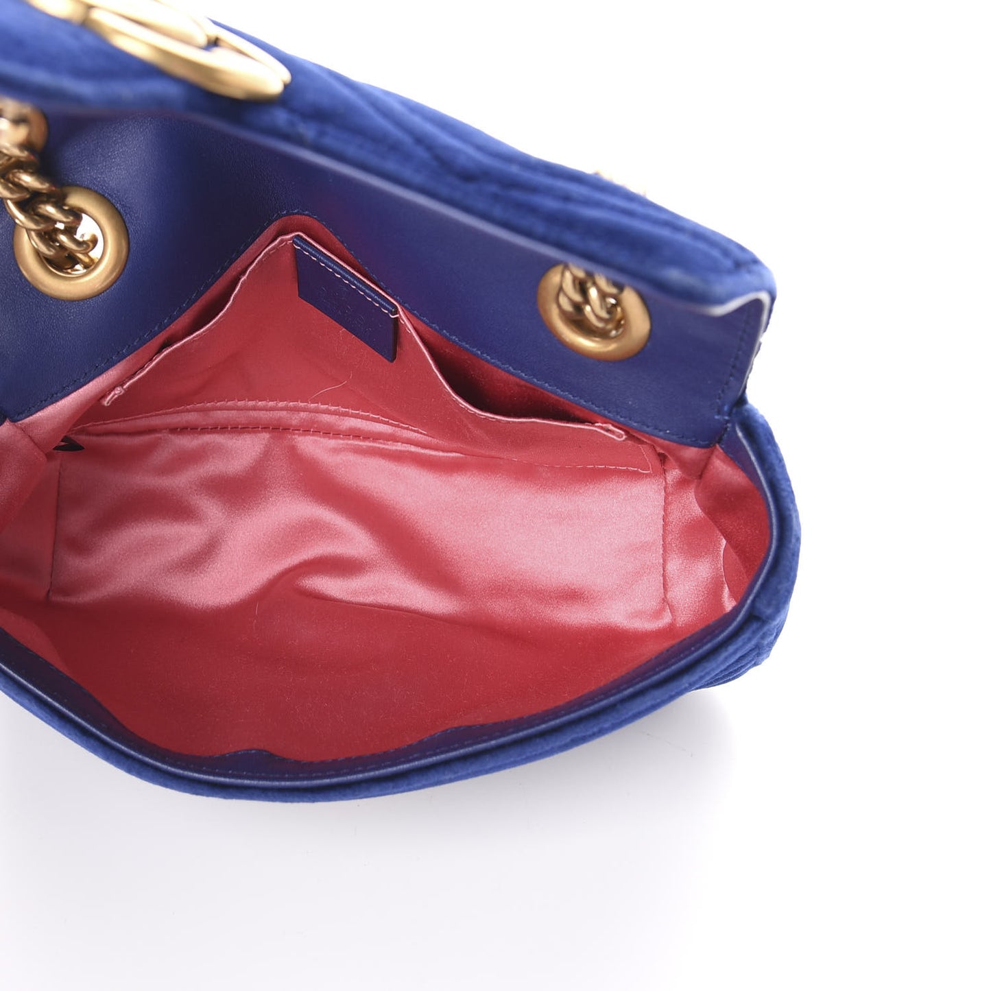 Velvet Matelasse Mini GG Marmont Shoulder Bag Cobalt Blue