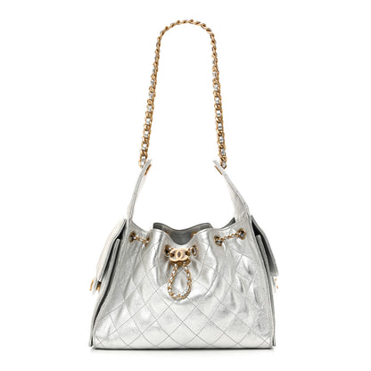 Chanel Metallic Caviar Quilted Small Chanel 25 Handbag Silver 1 of 14