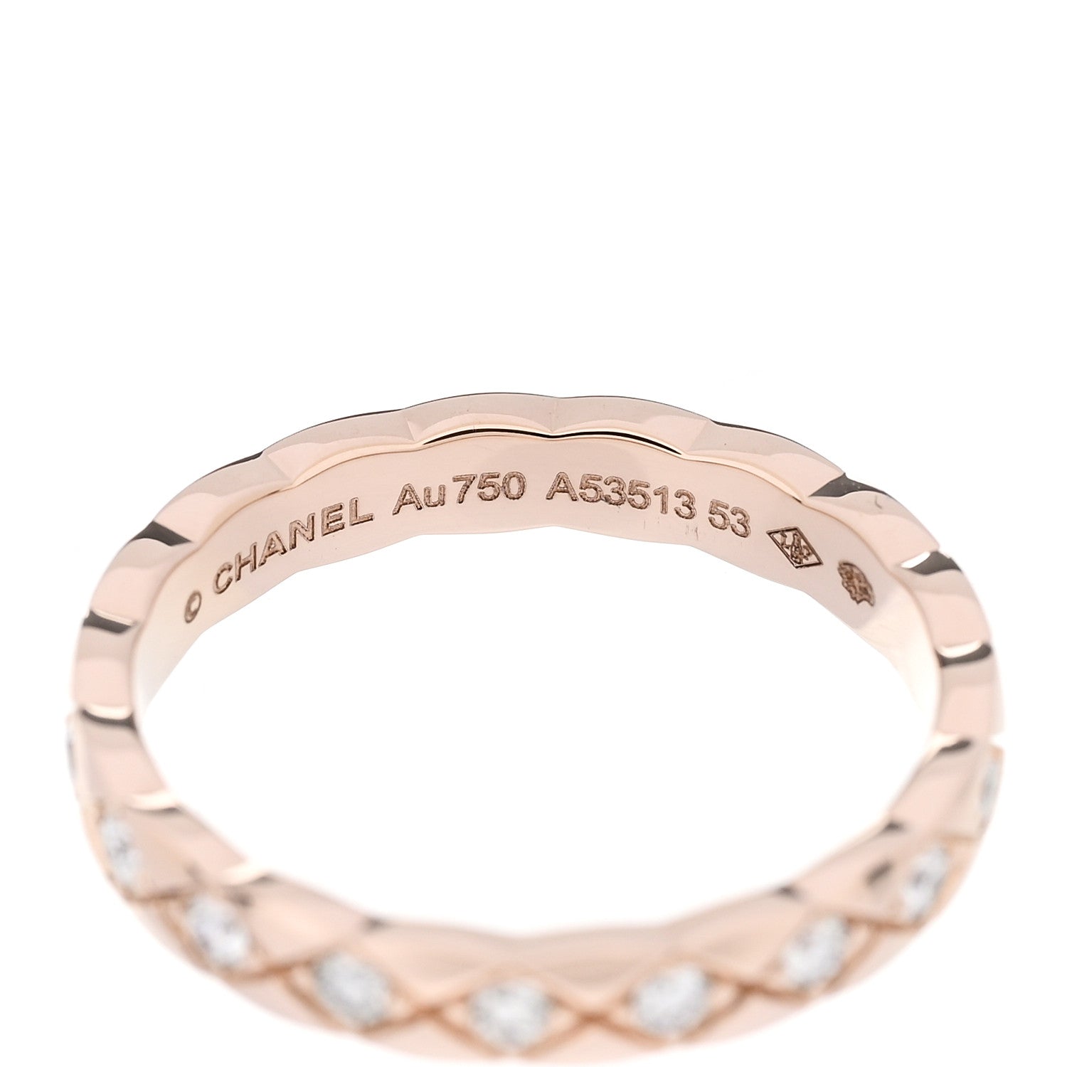 Chanel 18K Beige Gold Diamond Mini Coco Crush Ring 53 6.25 3 of 4