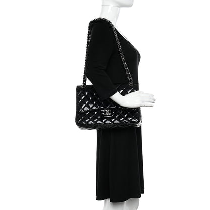 Chanel Patent Quilted Jumbo Double Flap Black 2 of 12