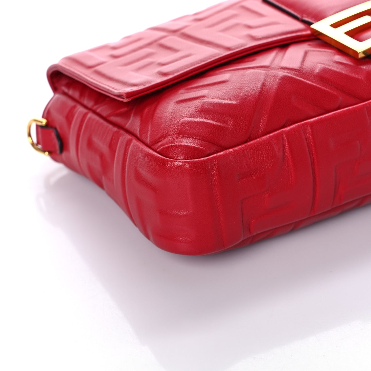 Nappa FF 1974 Embossed Large Baguette Fragola