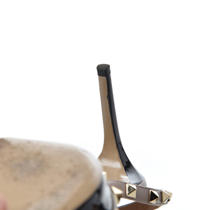 Valentino Garavani Patent Rockstud Half D'Orsay Slingback 85mm Pumps 38 Black Poudre 15 of 18