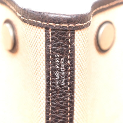 Hermes Buffle Skipper Toile Garden Party 36 MM Tote Marron Fonce 6 of 11