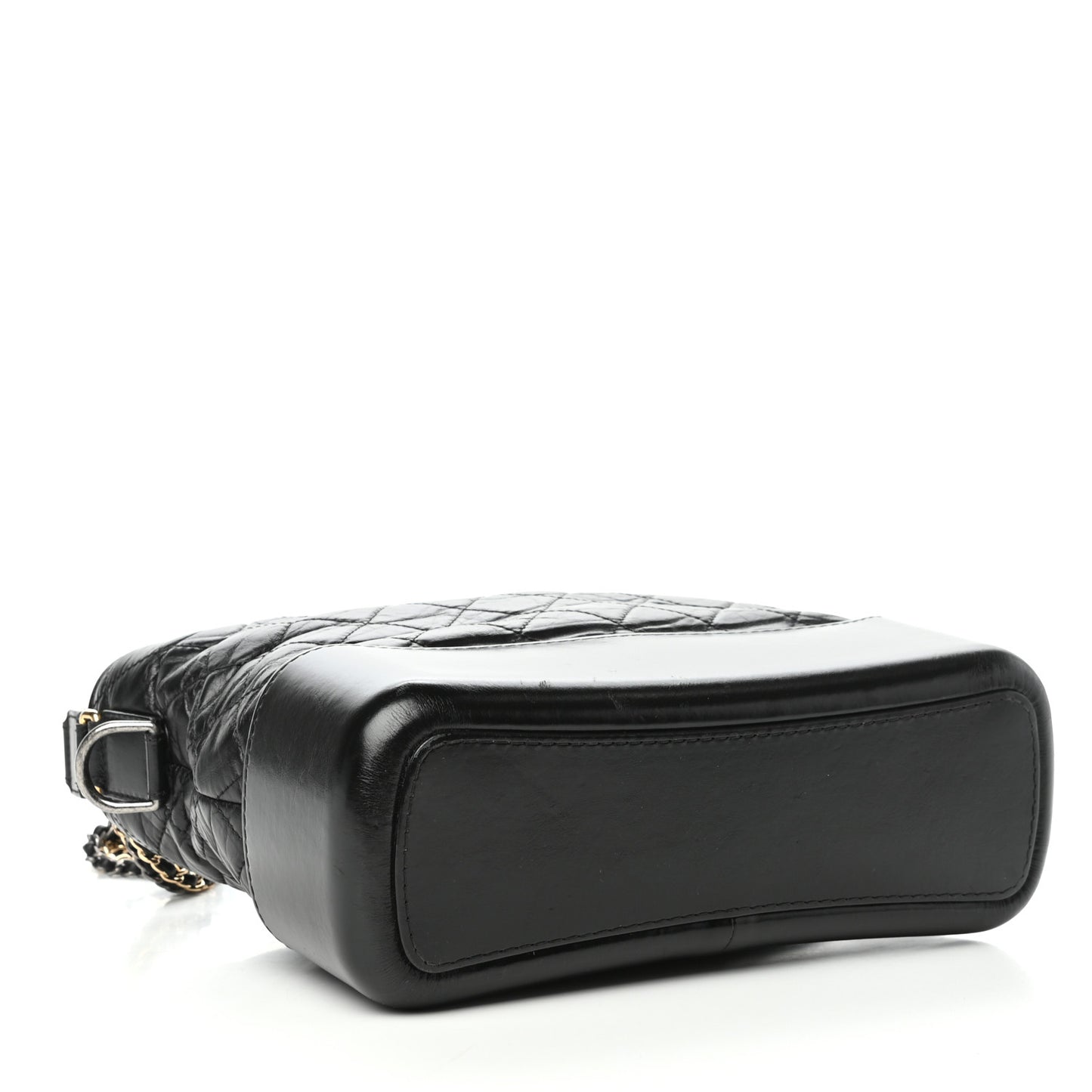 Aged Calfskin Quilted Medium Gabrielle Hobo Black
