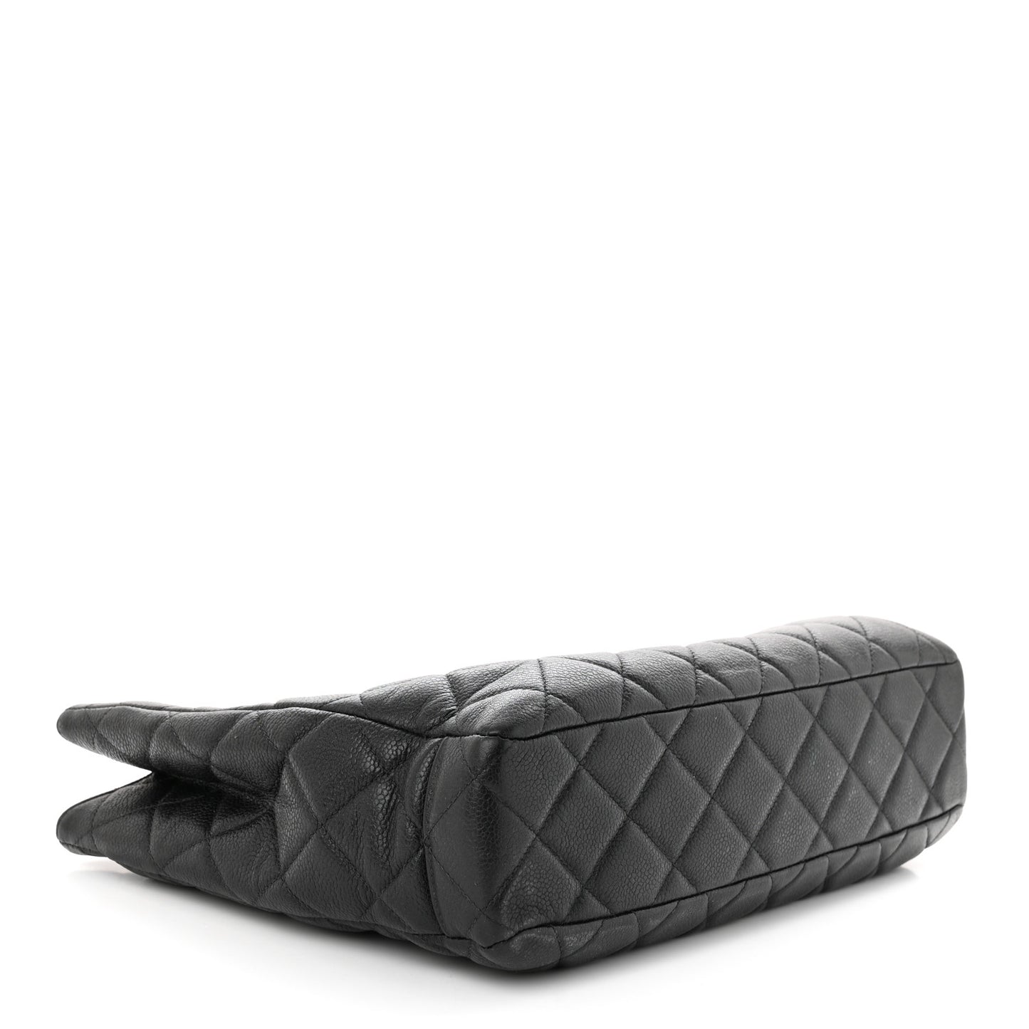 Caviar Quilted Shopping Tote Black
