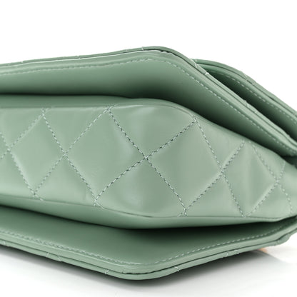 Chanel Shiny Calfskin Quilted Mini Metal Top Handle Flap Light Green 10 of 11