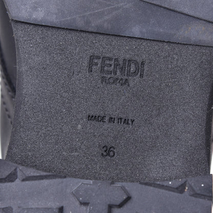Fendi Calfskin Pom Pom Biker Boots 36 Black 8 of 8