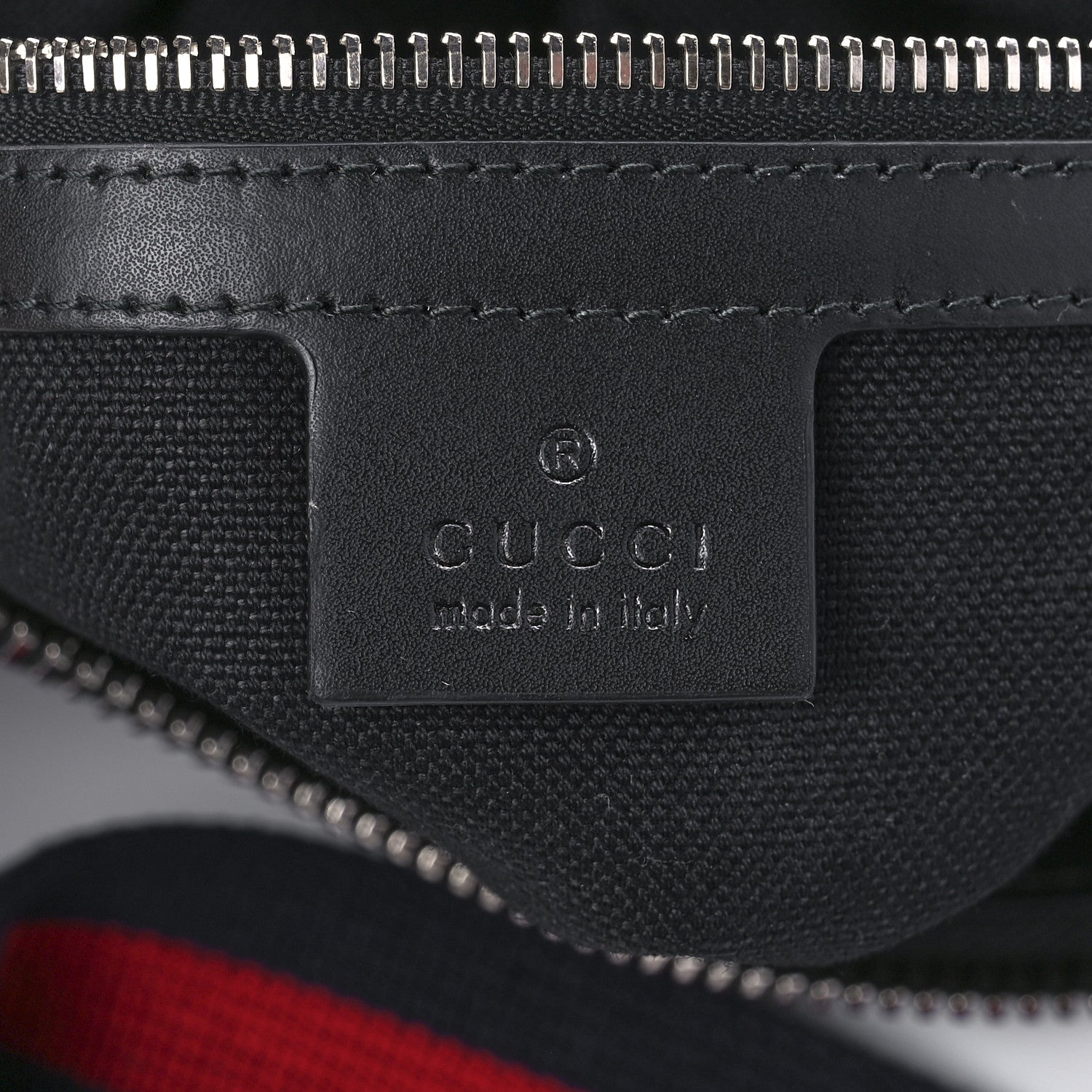 Gucci GG Supreme Monogram Appia Calfskin Web Flat Messenger Bag Black Grey 6 of 11