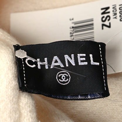 Chanel Cashmere CC Beanie Hat Ivory 4 of 4