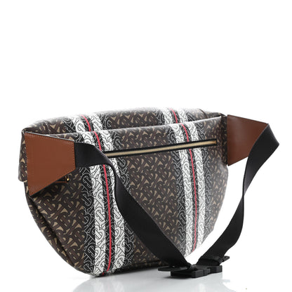 Burberry E-Canvas Monogram Stripe XL Sonny Bum Bag Bridle Brown 3 of 15