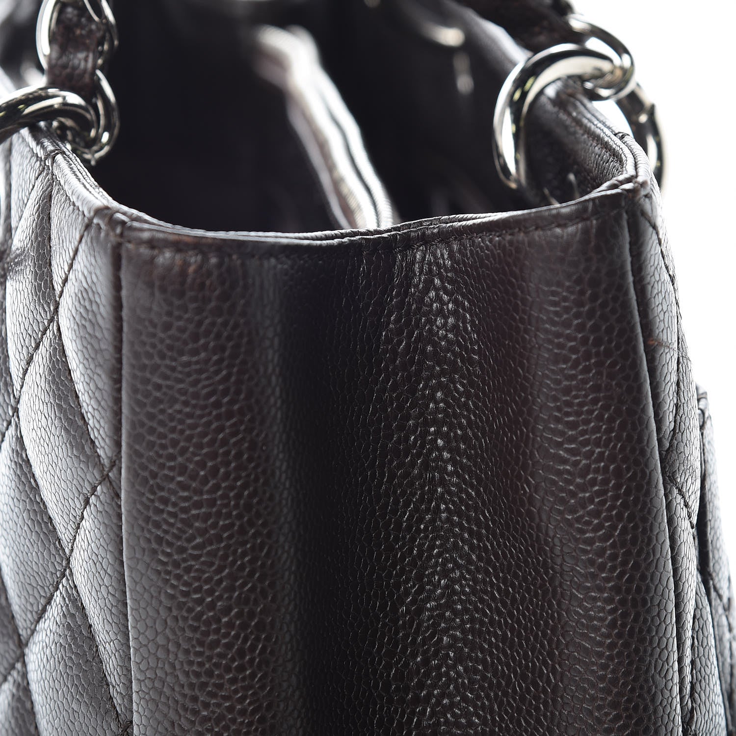 Chanel Caviar Quilted Grand Shopping Tote GST Dark Brown 12 of 13