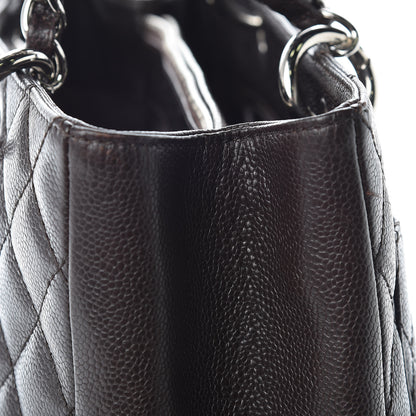 Chanel Caviar Quilted Grand Shopping Tote GST Dark Brown 12 of 13