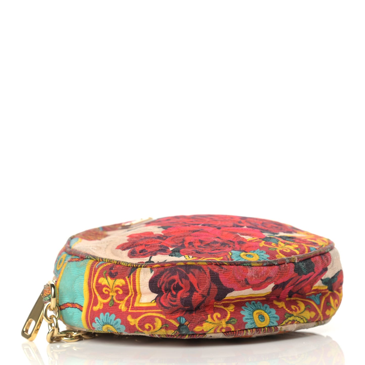 Fabric Floral Print Round Crossbody Multicolor