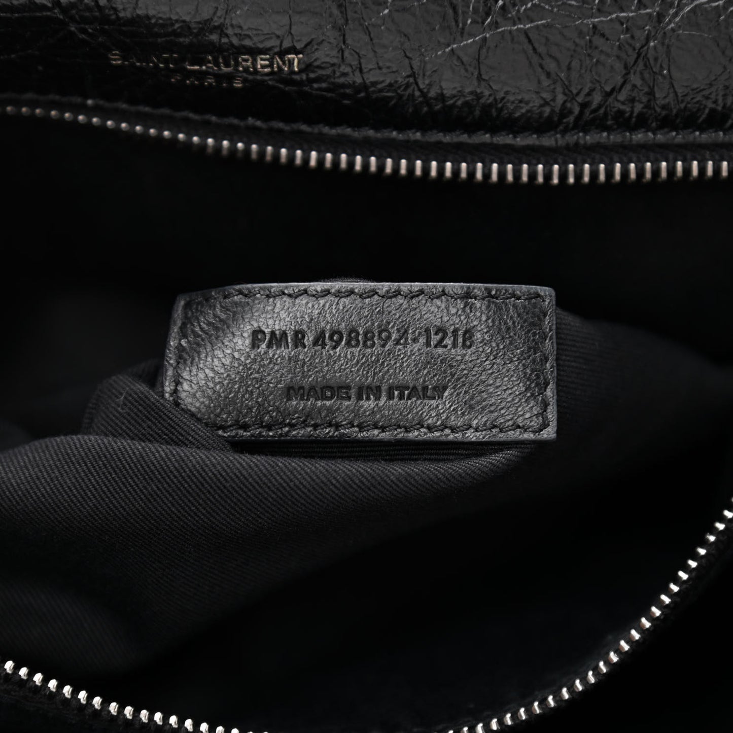 Crinkled Calfskin Matelasse Monogram Medium Niki Chain Satchel Black