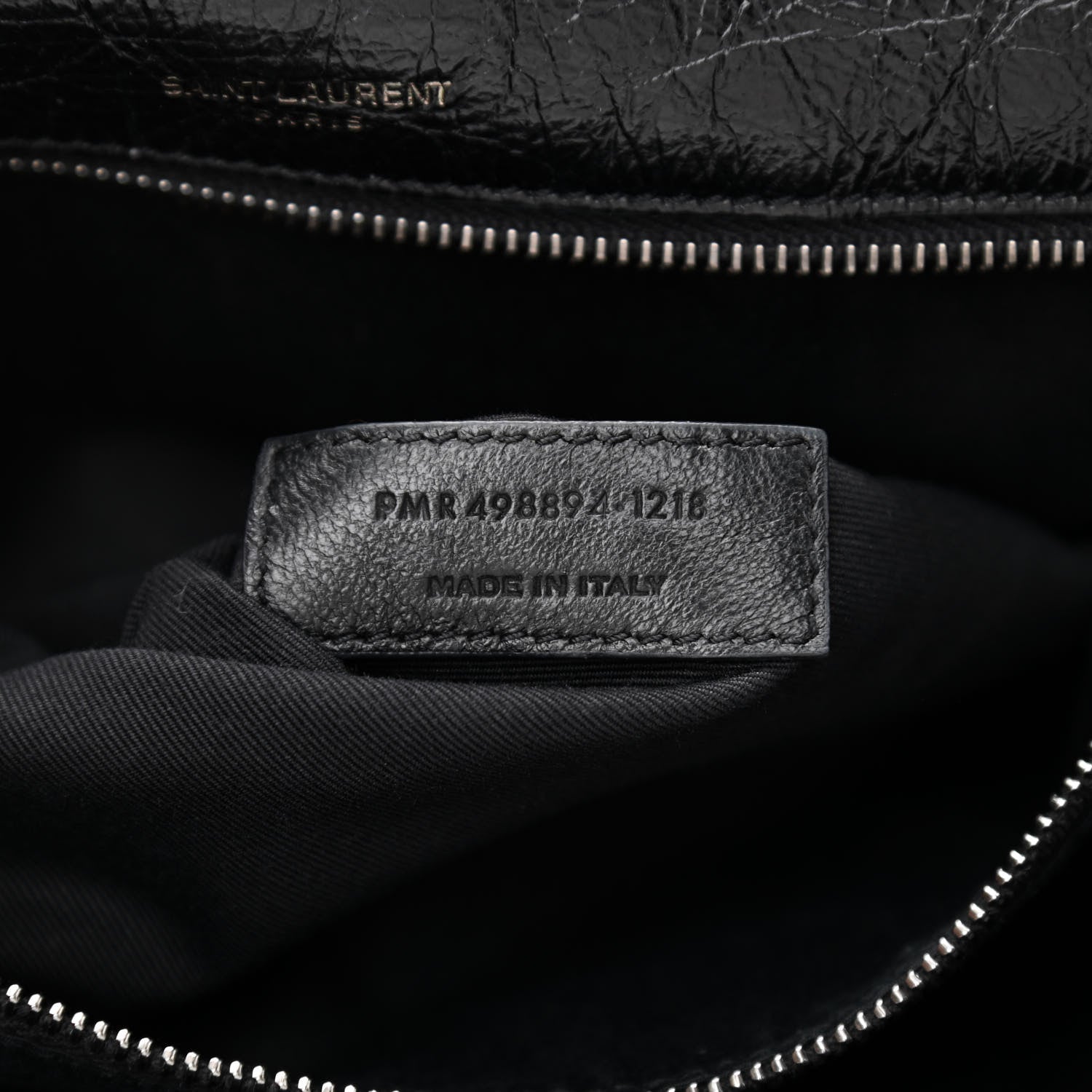 Saint Laurent Crinkled Calfskin Matelasse Monogram Medium Niki Chain Satchel Black 7 of 8