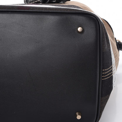Burberry Canvas Mega Check Medium Ashby Tassel Hobo Black 11 of 11