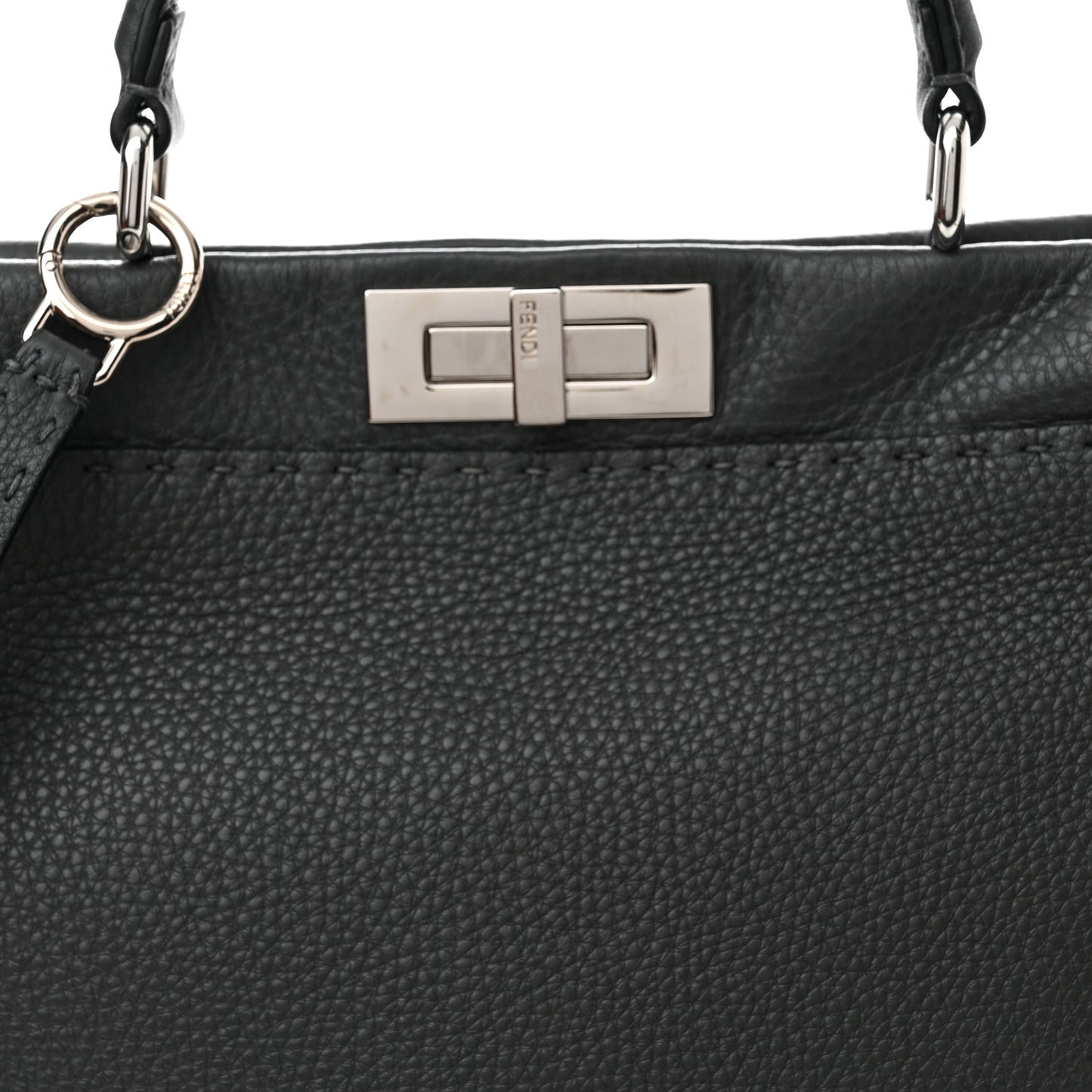 Cuoio Romano Selleria Bi-Color Medium Peekaboo Iconic Satchel Asfalto Latte