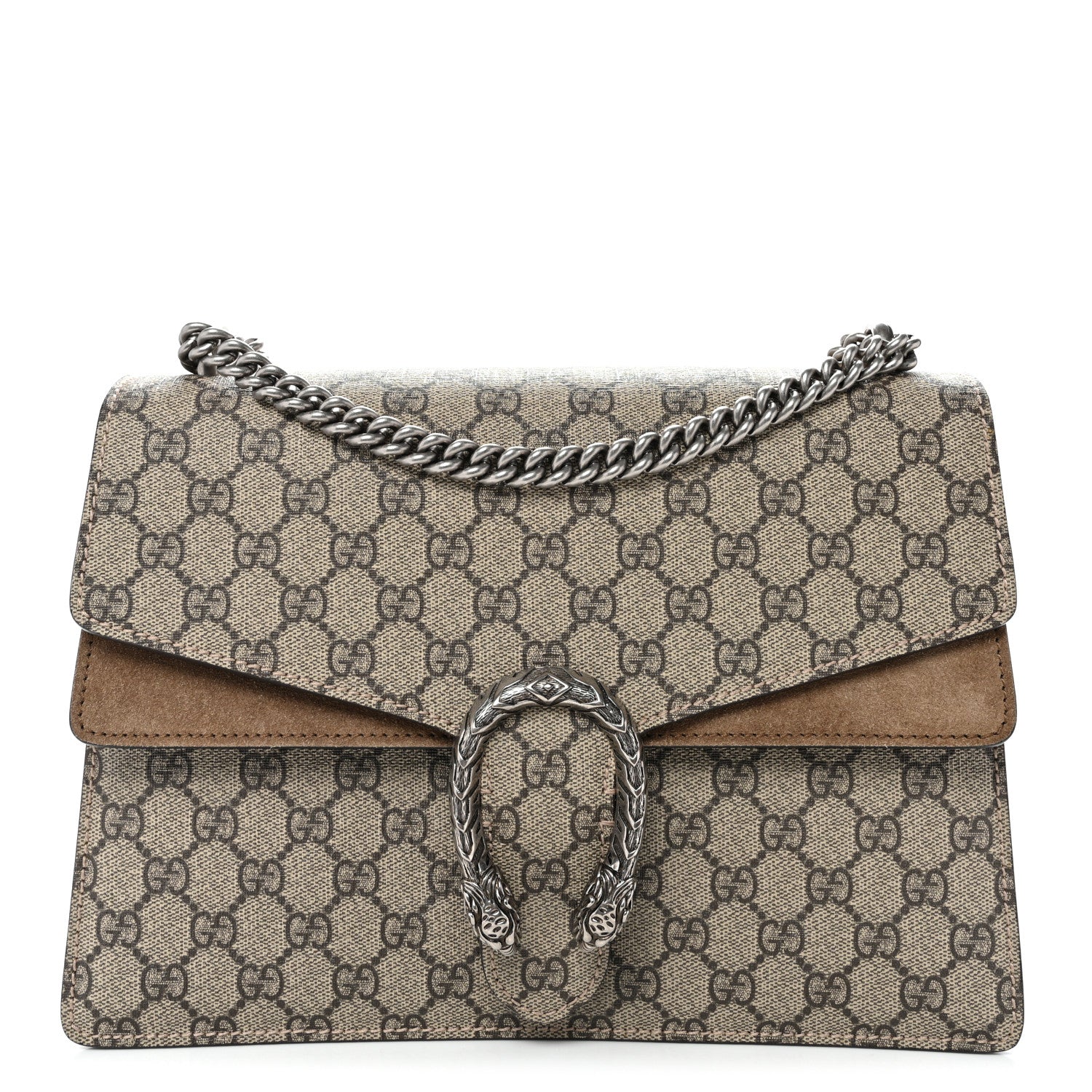 Gucci GG Supreme Monogram Medium Dionysus Shoulder Bag Taupe 1 of 12