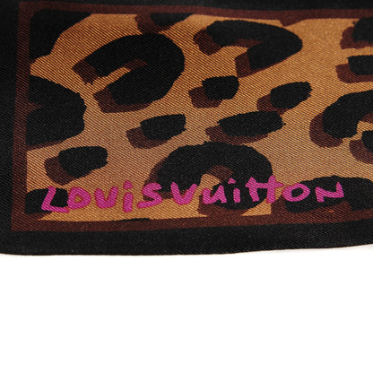 Louis Vuitton Silk Leopard Bandeau Scarf Marron 3 of 5