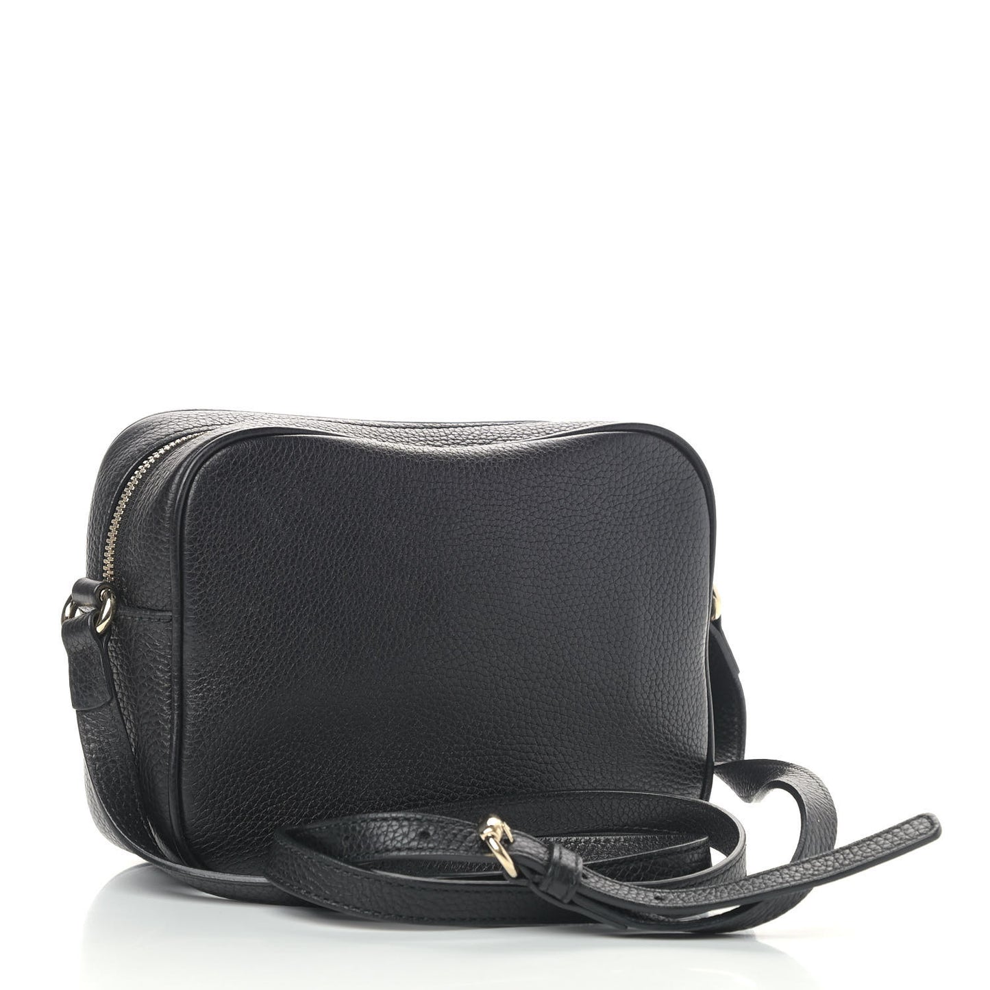 Pebbled Calfskin Small Soho Disco Bag Black