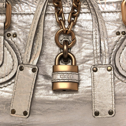 Chloe Metallic Calfskin Medium Paddington Satchel Silver 7 of 13