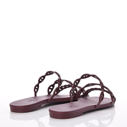 Hermes TPU Rivage Sandals 35 Bordeaux 4 of 8