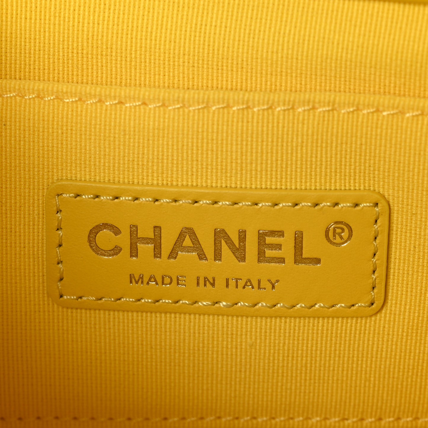Lambskin Quilted Mini Lacquered Chain Flap Yellow