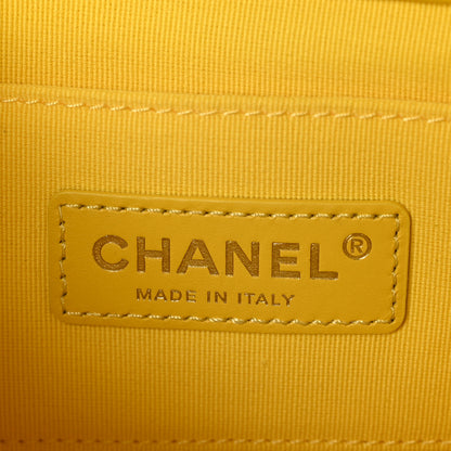 Chanel Lambskin Quilted Mini Lacquered Chain Flap Yellow 5 of 11