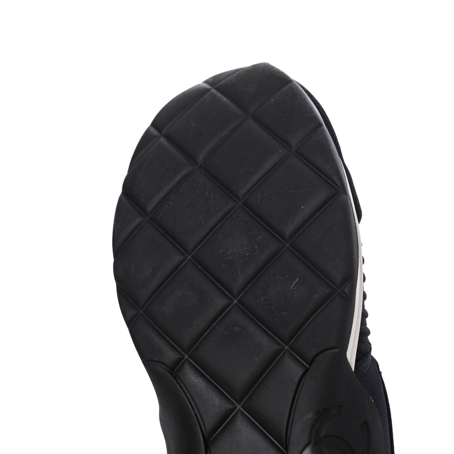 Chanel Stretch Fabric CC Sneakers 39 Black 10 of 14