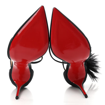 Christian Louboutin Crepe Satin Gela Davis 100 Pumps 38.5 Black 5 of 7
