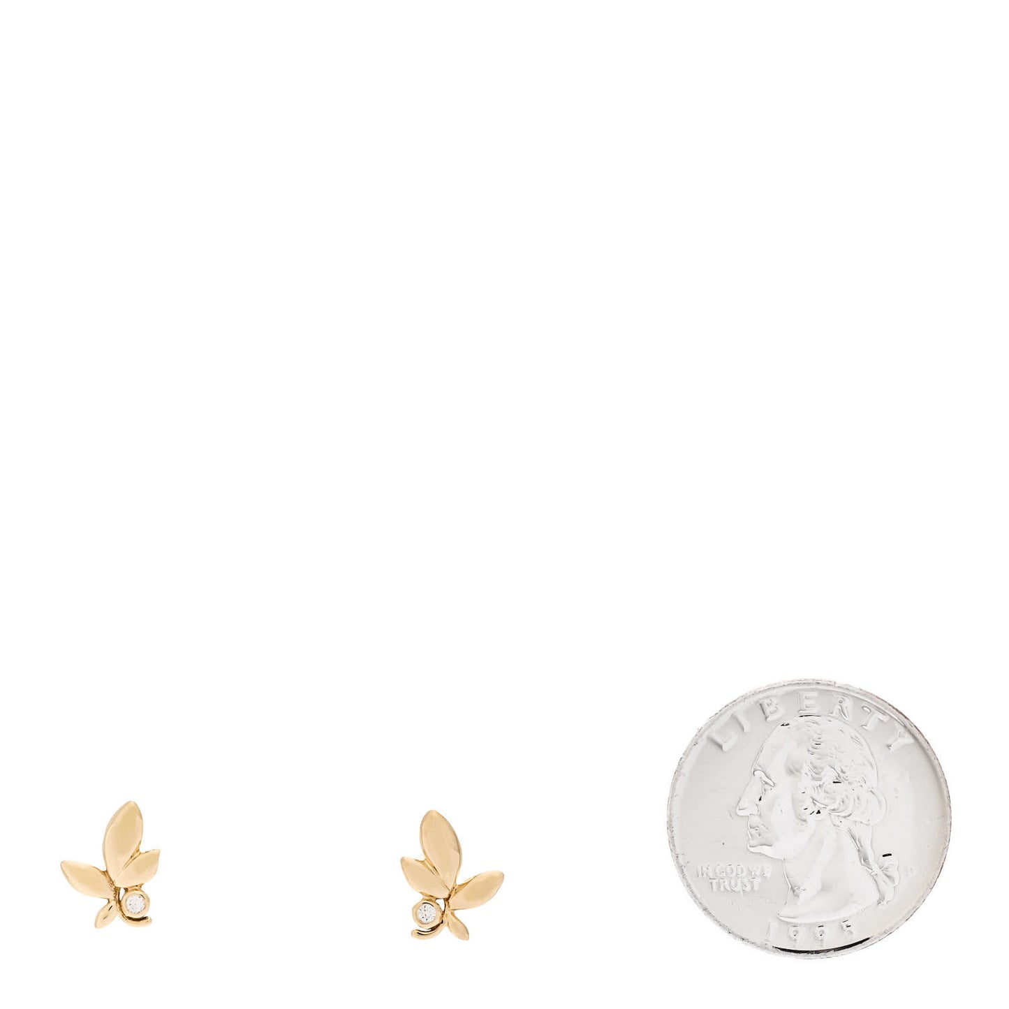 18K Yellow Gold Diamond Paloma Picasso Olive Leaf Earrings