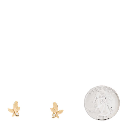 Tiffany 18K Yellow Gold Diamond Paloma Picasso Olive Leaf Earrings 2 of 4