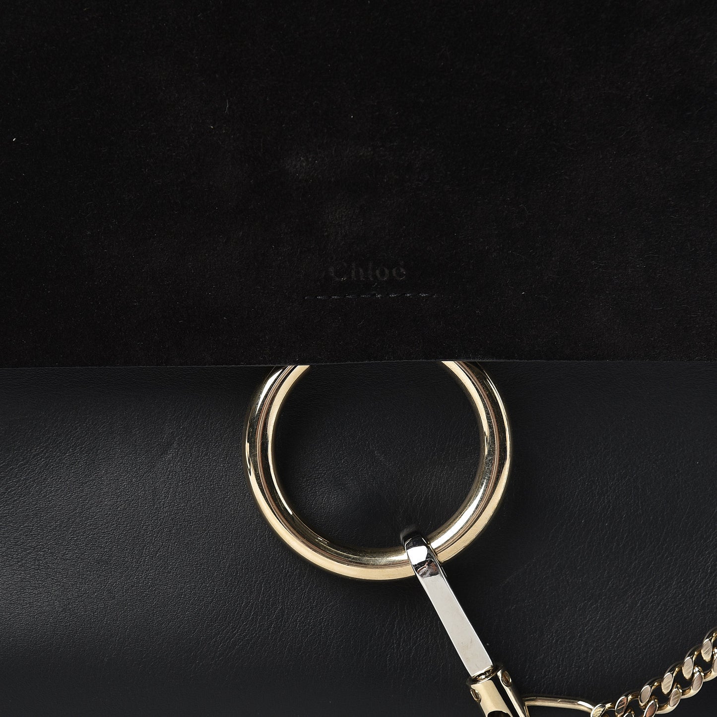 Suede Calfskin Medium Faye Shoulder Bag Black