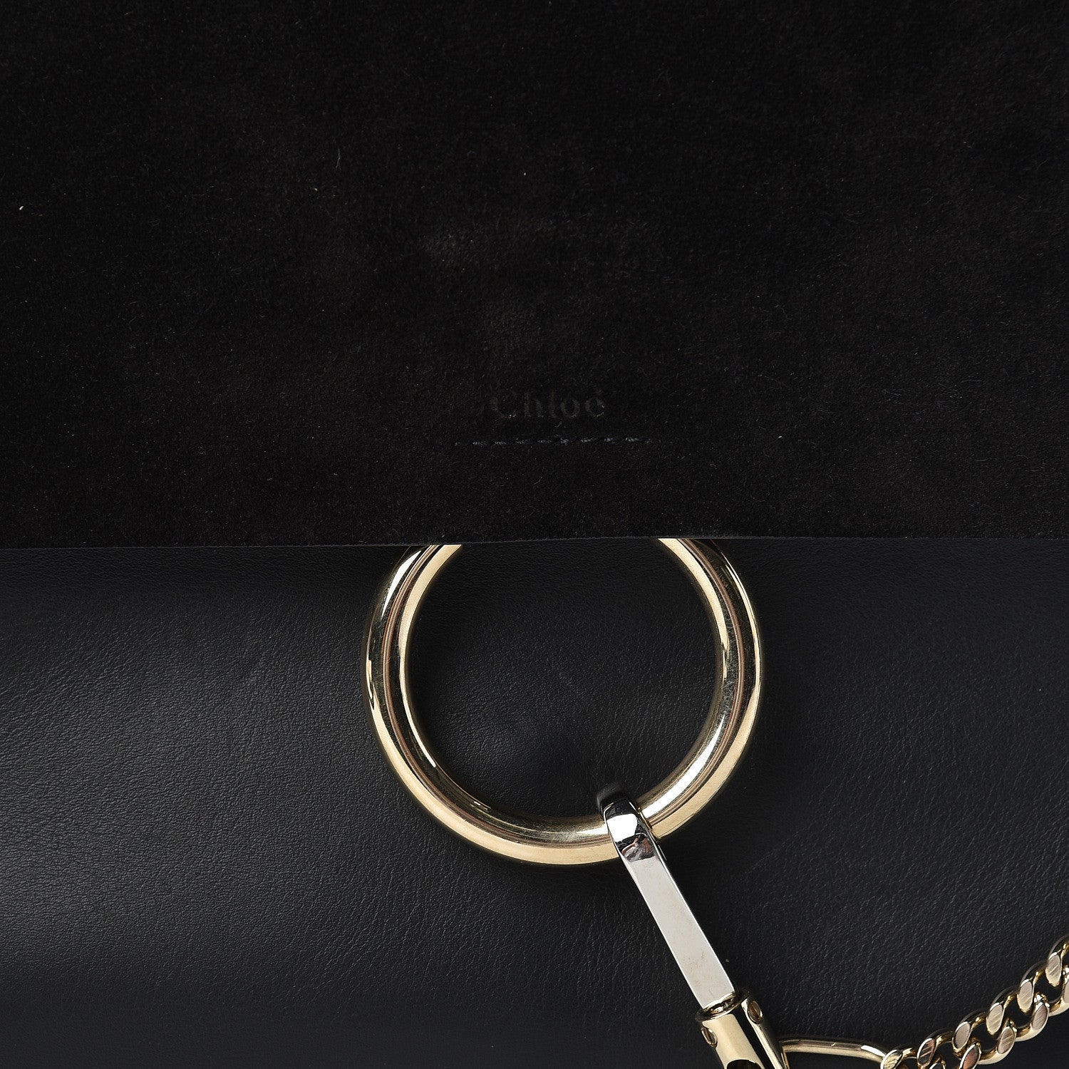 Chloe Suede Calfskin Medium Faye Shoulder Bag Black 11 of 11