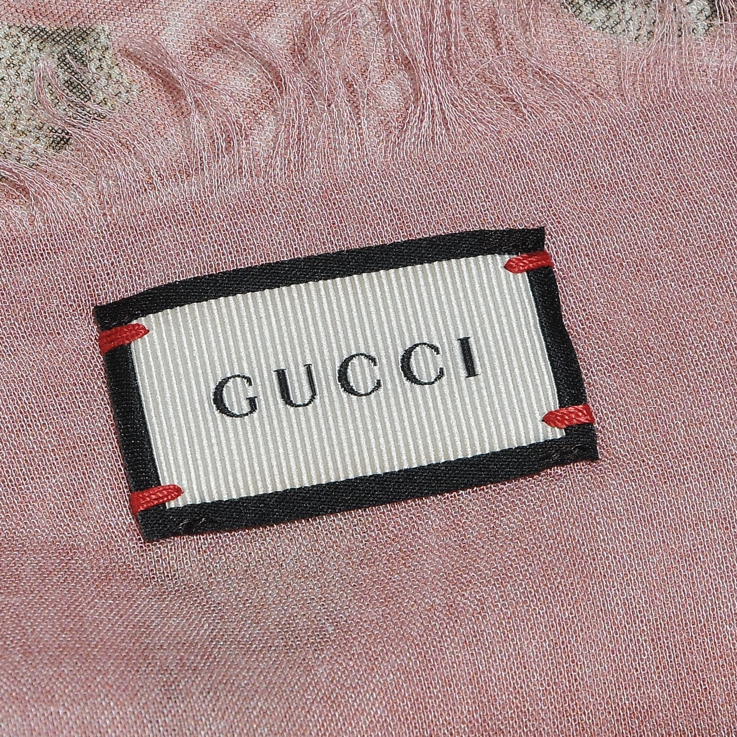 Gucci Modal Silk GG Monogram Big Arabesque Shawl Beige Pink 3 of 6