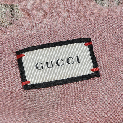 Gucci Modal Silk GG Monogram Big Arabesque Shawl Beige Pink 3 of 6