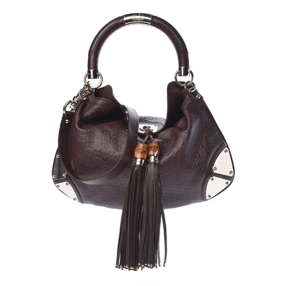Gucci Guccissima Medium Indy Top Handle Hobo Dark Brown 1 of 10