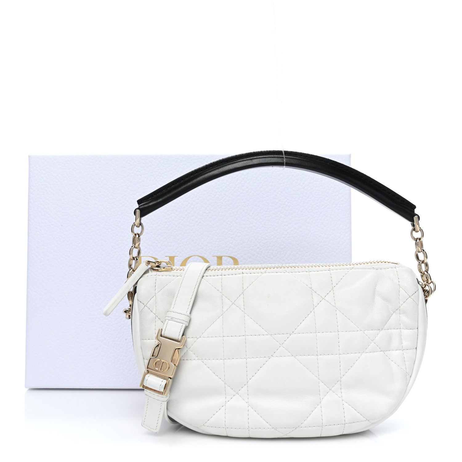 Christian Dior Lambskin Cannage Small Dior Vibe Hobo Bag White 15 of 15