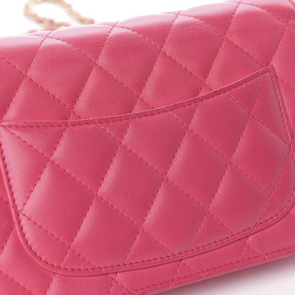 Chanel Lambskin Quilted Wallet On Chain WOC Pink 12 of 13