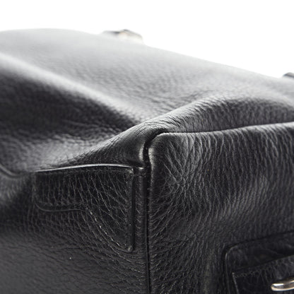 Prada Vitello Daino Print Logo Bowler Black 12 of 15