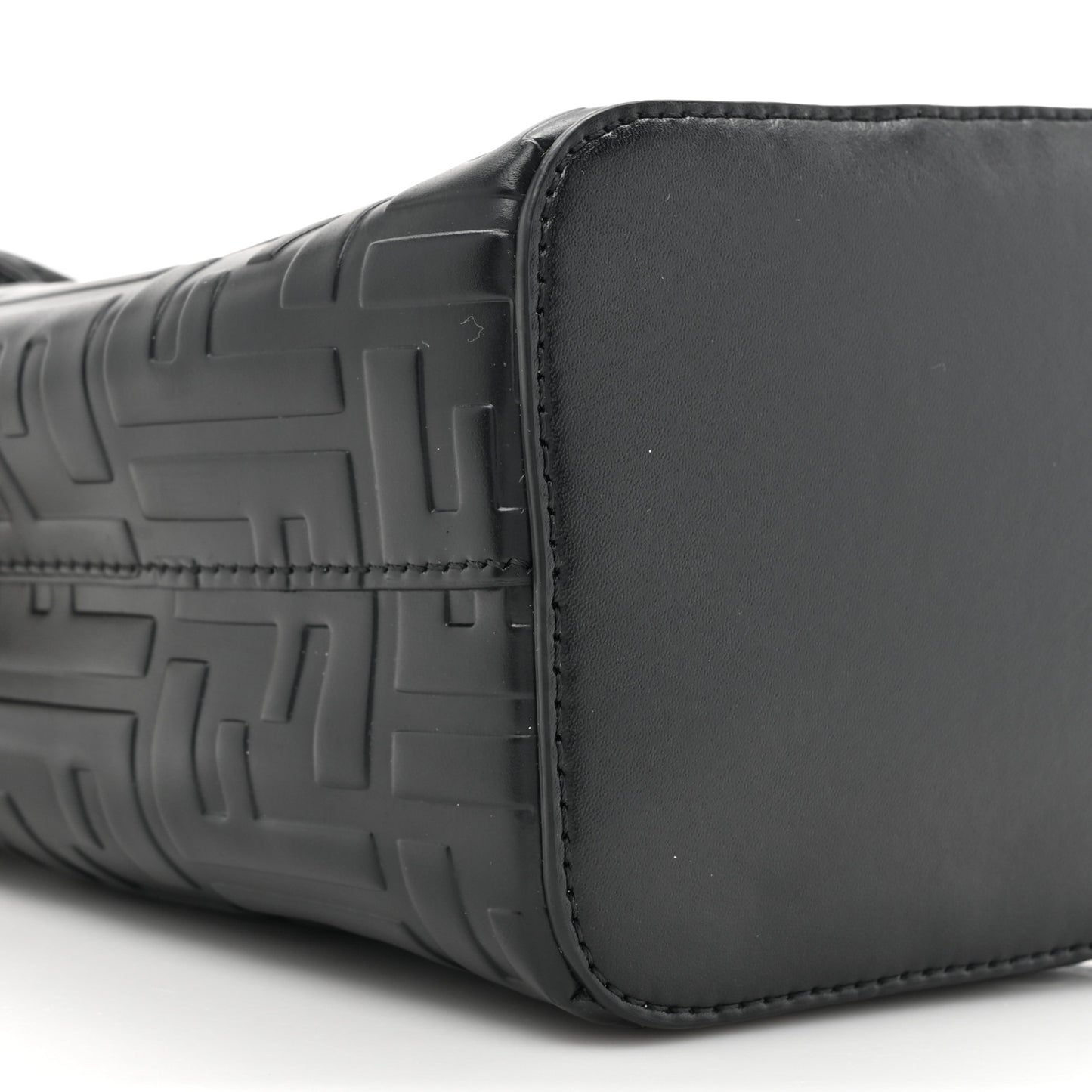 Vitello Liberty F is Fendi FF 1974 Embossed Mini Mon Tresor Bucket Bag Black