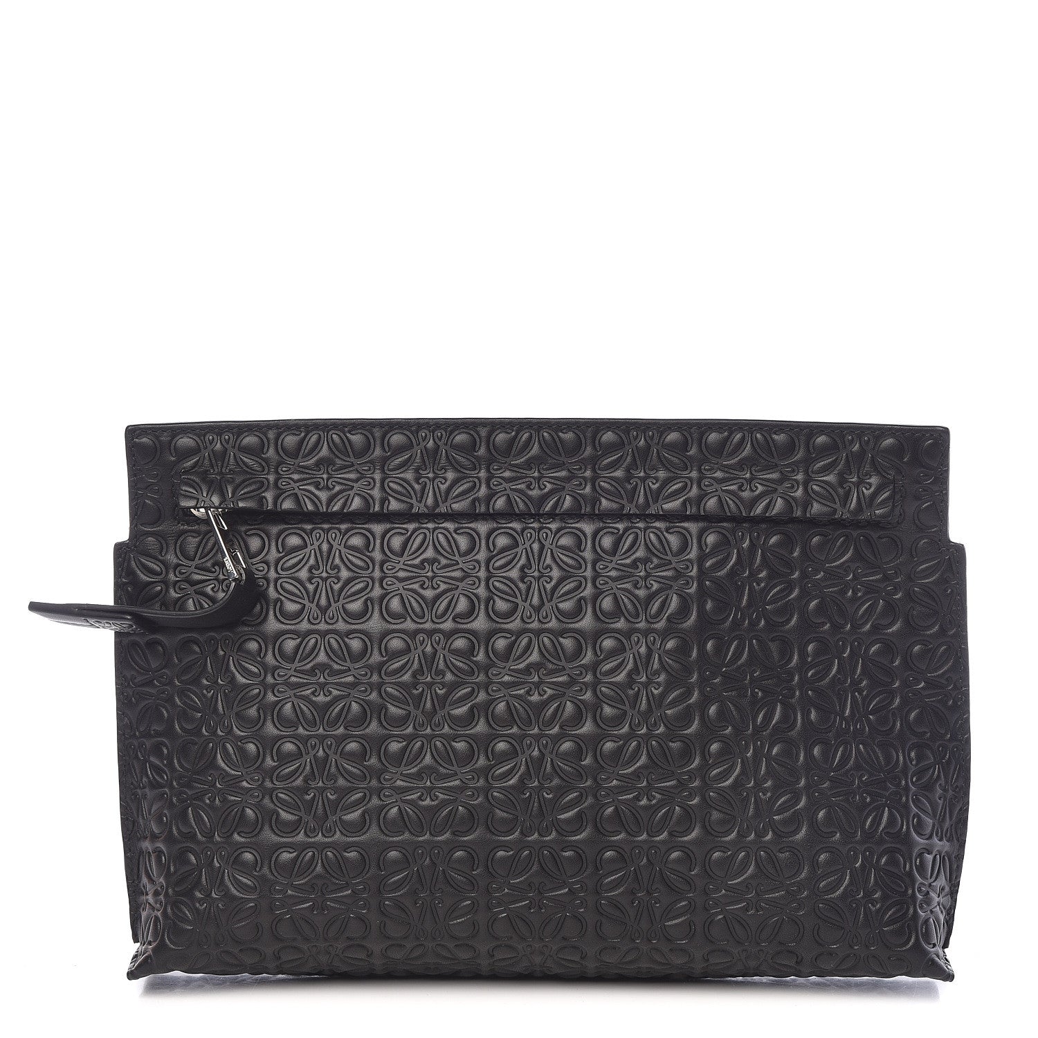 Loewe Calfskin Embossed Medium Repeat T Pouch Black 1 of 10