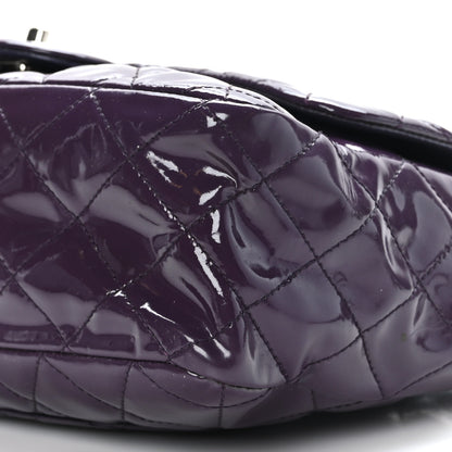 Chanel Patent Quilted Jumbo Single Flap Dark Purple 9 of 9