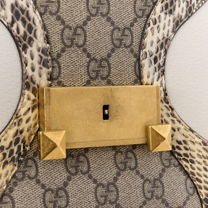 Gucci GG Supreme Monogram Small Osiride Top Handle Bag Beige Gold 9 of 12