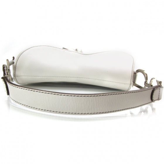 Leather Saddle Bag White