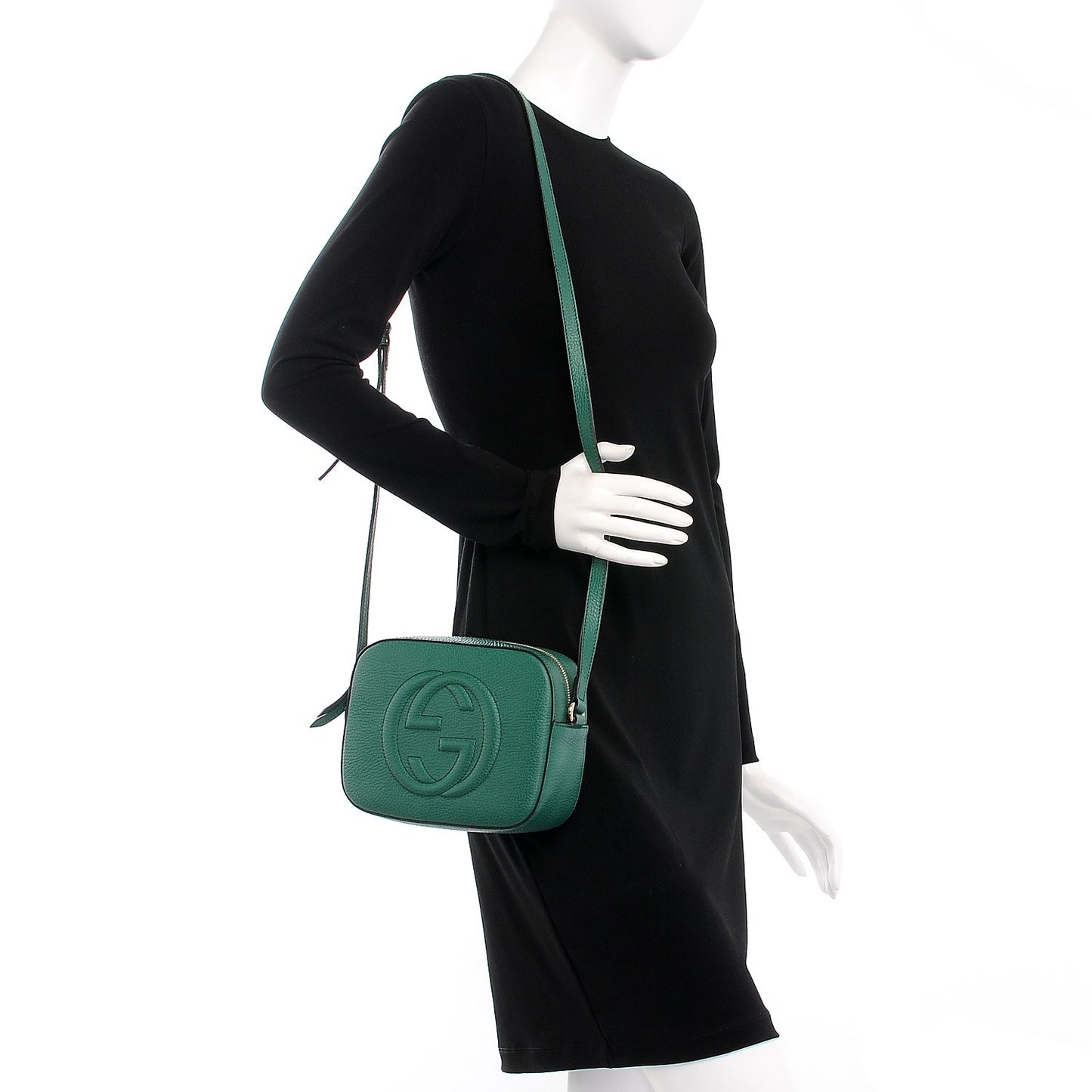 Pebbled Calfskin Small Soho Disco Bag Emerald Green